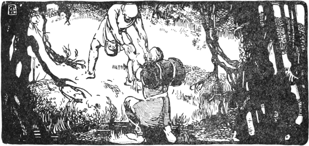 A vintage engraving of Christian sinking in the Slough of Despond from The Pilgrim’s Progress